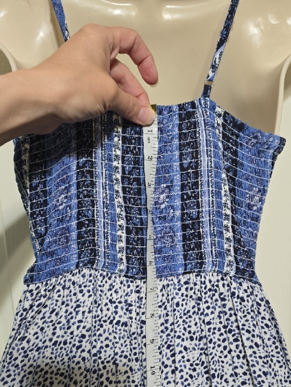 Japna Blue Printed Maxi Dress with Spaghetti Straps - Picture 8 of 9